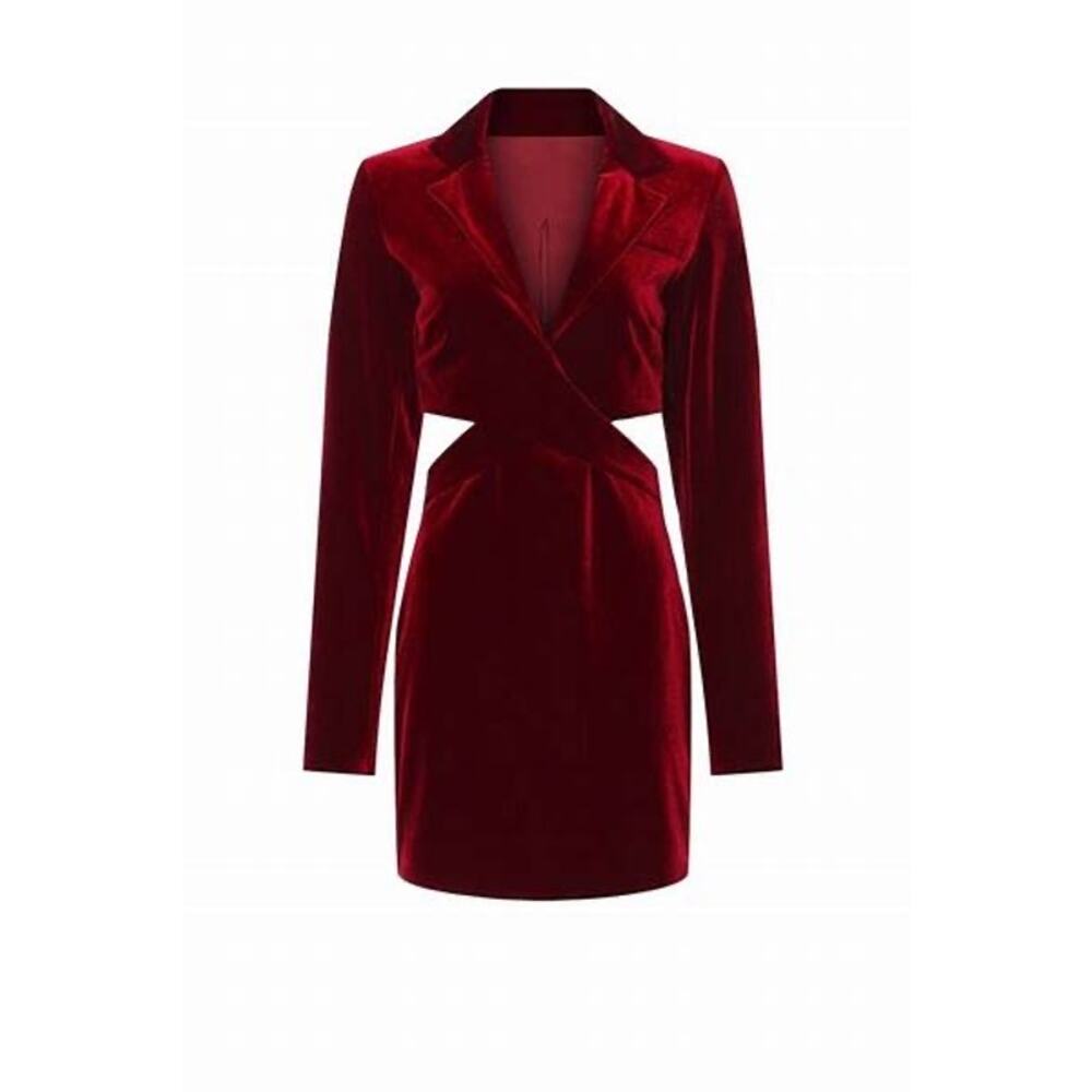 NICHOLAS Red Velvet Mini Dress - Picture 2 of 14